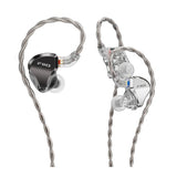 FiiO JH5 hybrid earphones, black and silver