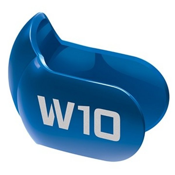 Westone W10 v2 earphones, blue faceplate