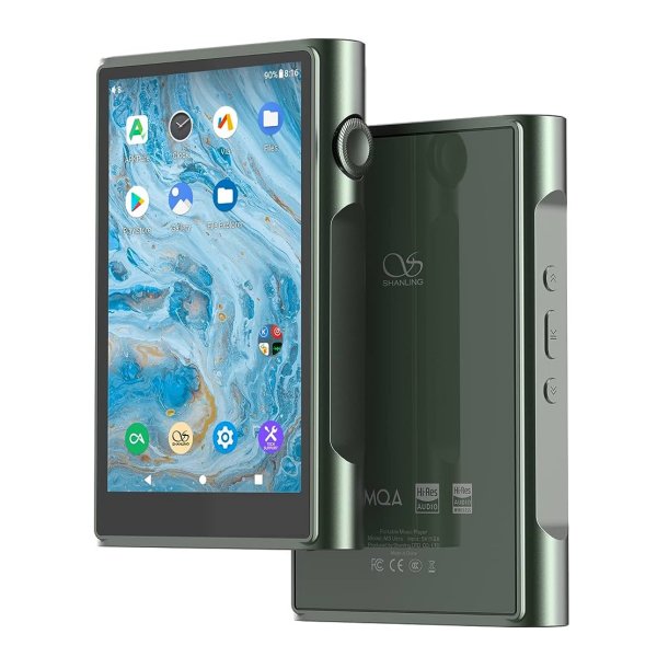 Shanling M3 Ultra music player, green, front and back