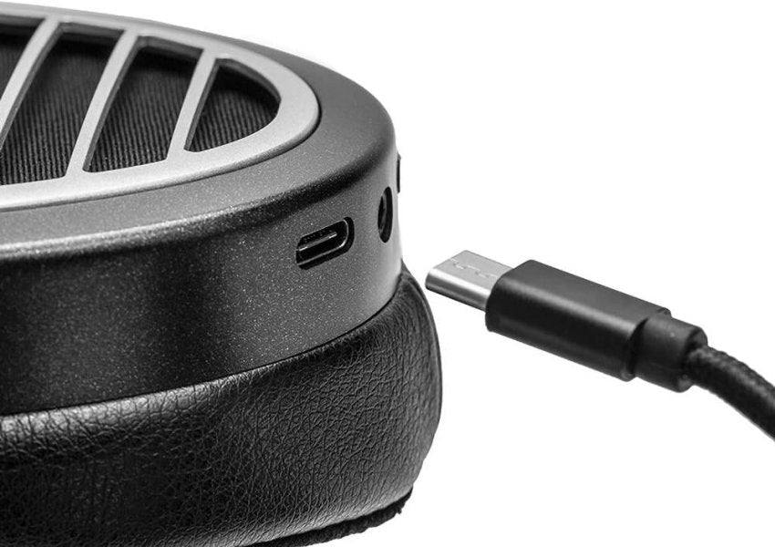 HiFiMAN Ananda BT Bluetooth planar headphones, USB-C port close-up