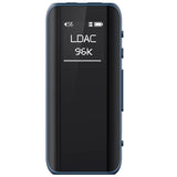 FiiO BTR15 Bluetooth headphone amp, blue, front with screen