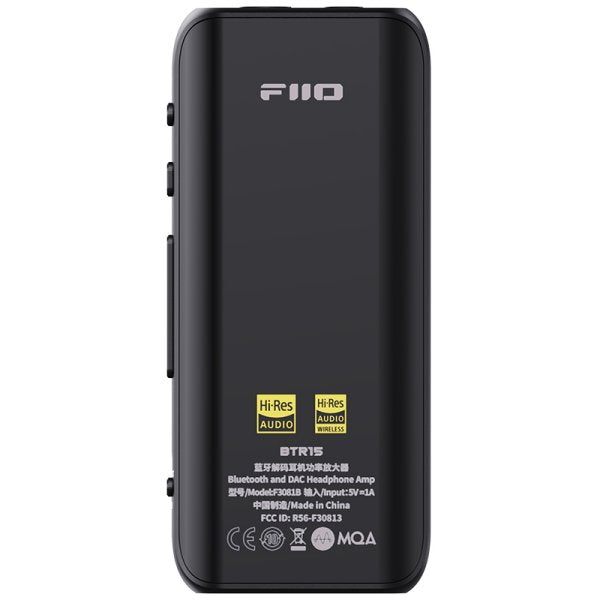 FiiO BTR15 Bluetooth headphone amp, black, back
