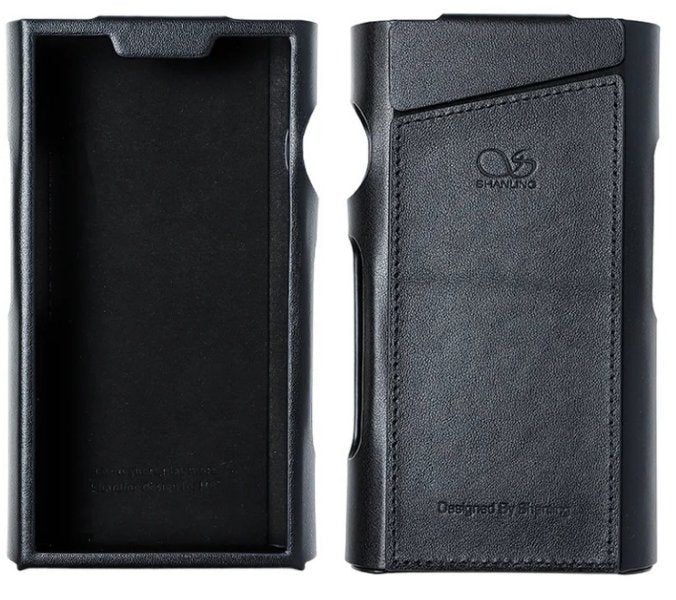 Shanling M8T leather case, black, front and back
