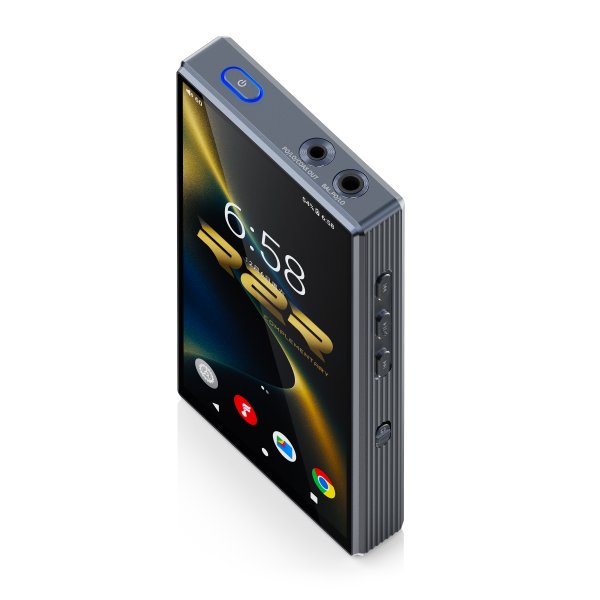 FiiO M33 R2R music player, blue, angled