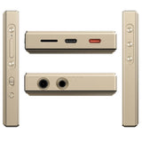 FiiO M21 music player, titanium gold, sides with buttons and sockets