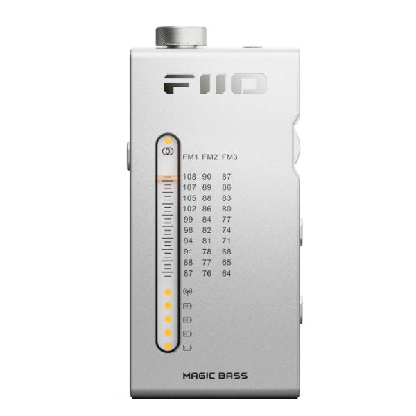 FiiO RR11 portable radio, silver, front
