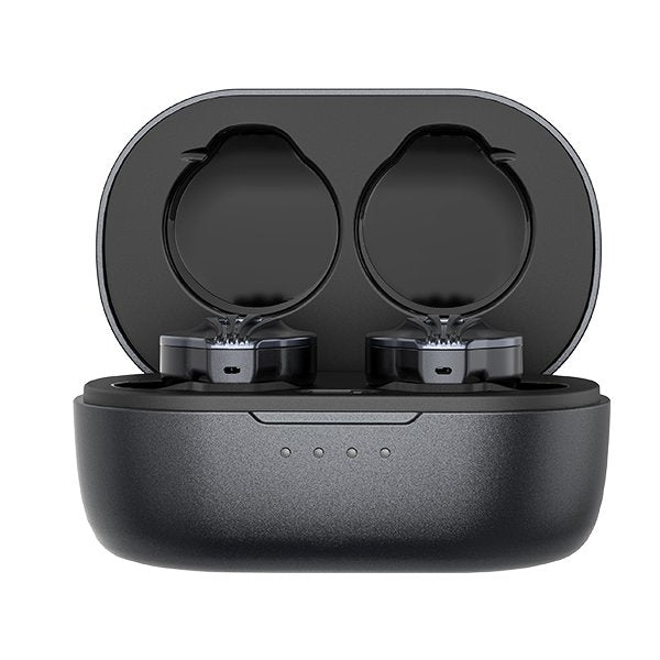 FiiO FW5 true wireless earbuds, earbuds in open charging case