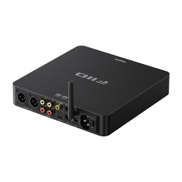FiiO BR15 R2R Bluetooth receiver and DAC, black, rear angled