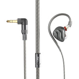 FiiO FH3 in-ear monitors, titanium, with L-shaped 3.5mm plug