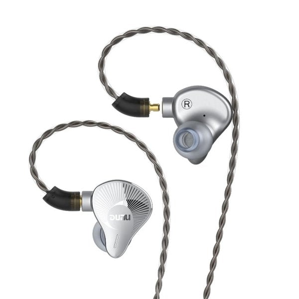 DUNU EST 112 hybrid in-ear monitors, angled from the other side