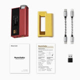 iBasso Nunchaku portable DAC and tube amp, red, box contents