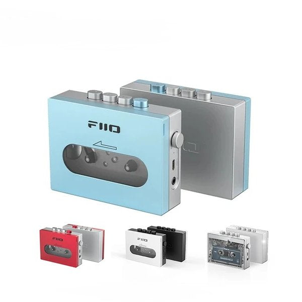 FiiO CP13 cassette player, blue, with the other colours