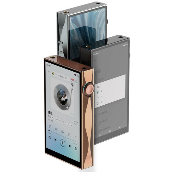 Shanling M3 Plus music player, mocha, front and back