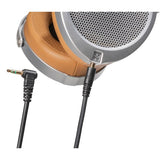 HiFiMAN Deva planar headphones, wired, ear cup close-up with cable