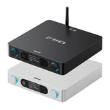 FiiO BR15 R2R Bluetooth receiver and DAC, black on top of silver