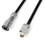 Ferrum 4-pin to micro-USB DC cable, connectors close-up