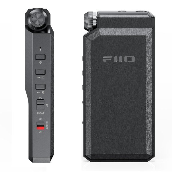 FiiO BTR17 Bluetooth DAC and headphone amp, black, side and back