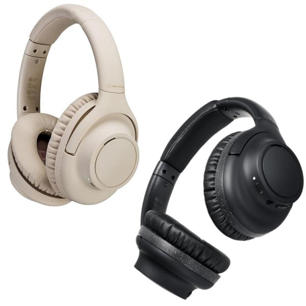 Audio-Technica ATH-S300BT noise-cancelling headphones, beige and black