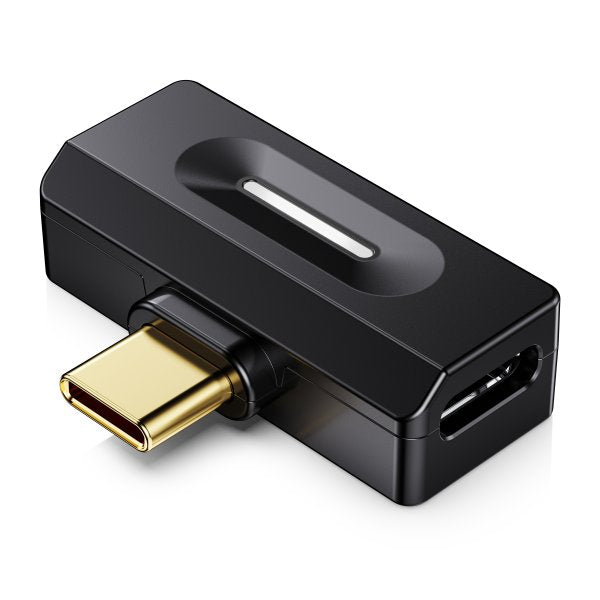 FiiO AIR LINK USB-C Bluetooth transmitter, black, side with USB-C socket