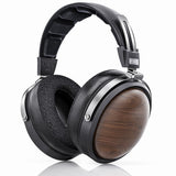 FiiO FT1 closed-back headphones, black walnut, angled