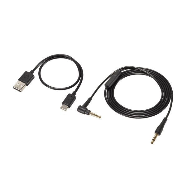 Audio-Technica ATH-S220BT wireless headphones, black, USB and audio cables