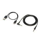 Audio-Technica ATH-S220BT wireless headphones, black, USB and audio cables