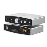 Shanling EH1 desktop DAC and headphone amp, silver, front and rear panels