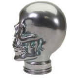 AMP3 glass skull headphone stand, silver, side