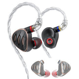 FiiO FH5s in-ear monitors, black and silver