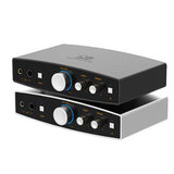 Shanling EH1 desktop DAC and headphone amp, black and silver stacked