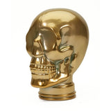 AMP3 glass skull headphone stand, gold, front