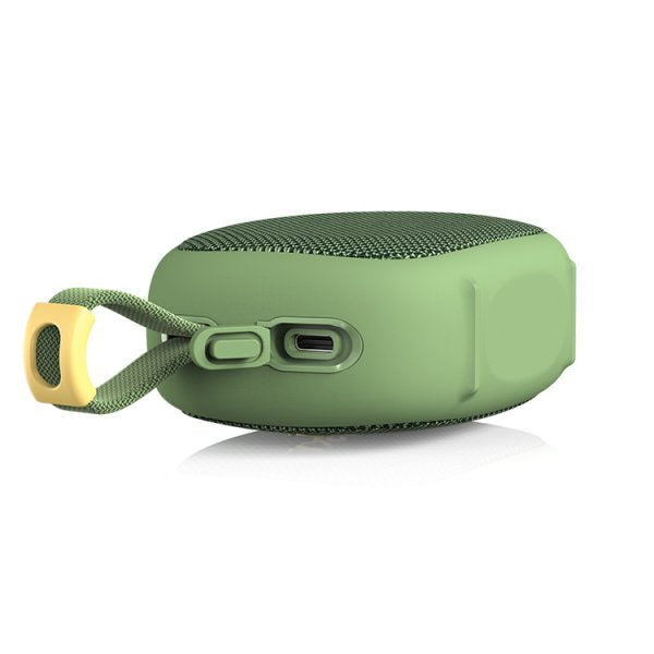 Snowsky Anywhere Bluetooth speaker, green, side with USB-C port