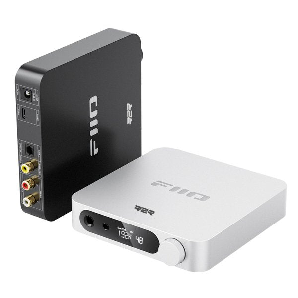 FiiO K11 R2R desktop DAC and headphone amp, black rear panel with silver unit