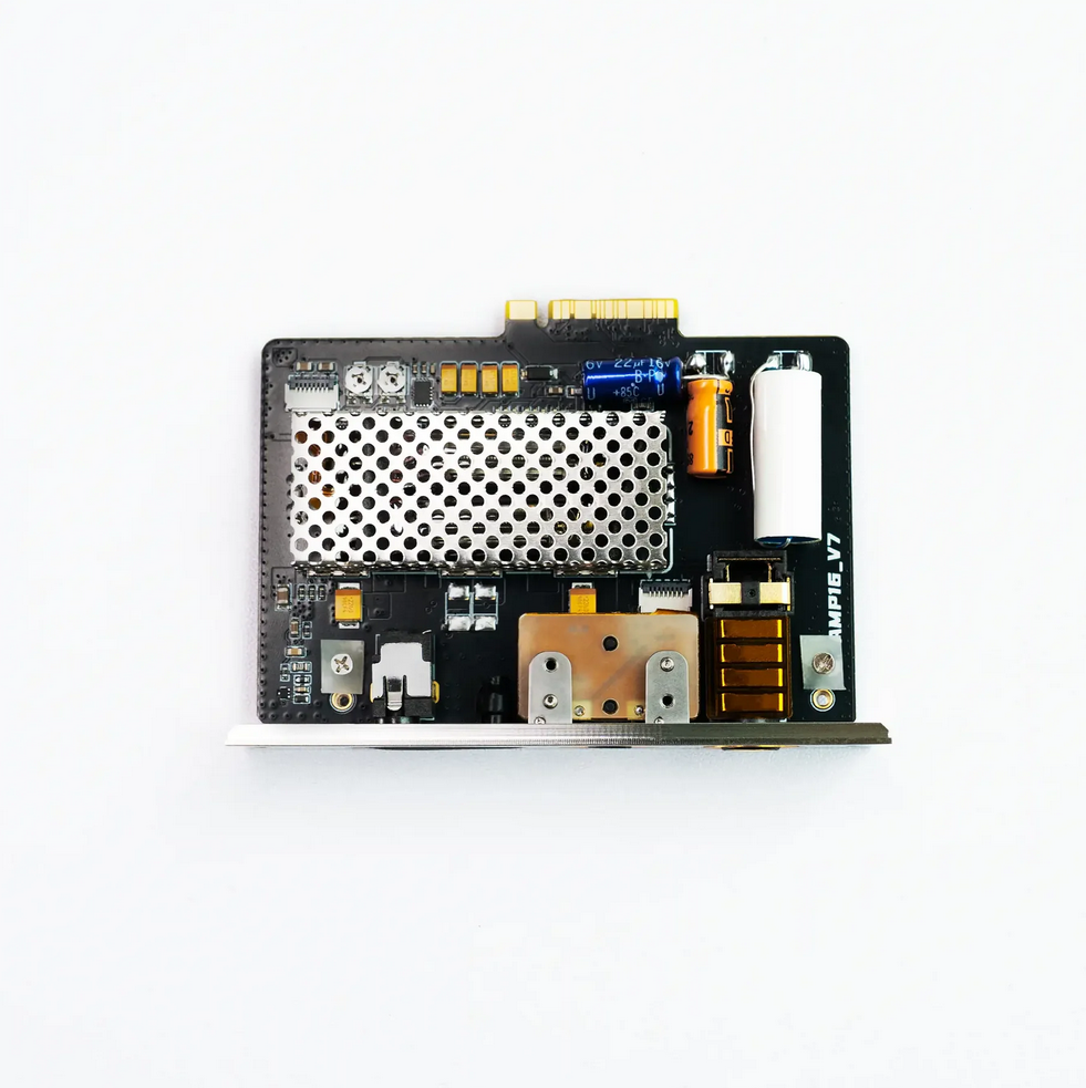 iBasso AMP16 amplifier card, titanium, from above