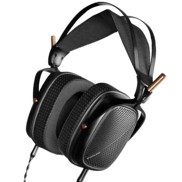 Shanling HW600 planar headphones, angled with cable