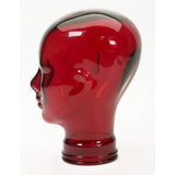 AMP3 glass head headphone stand, red, side