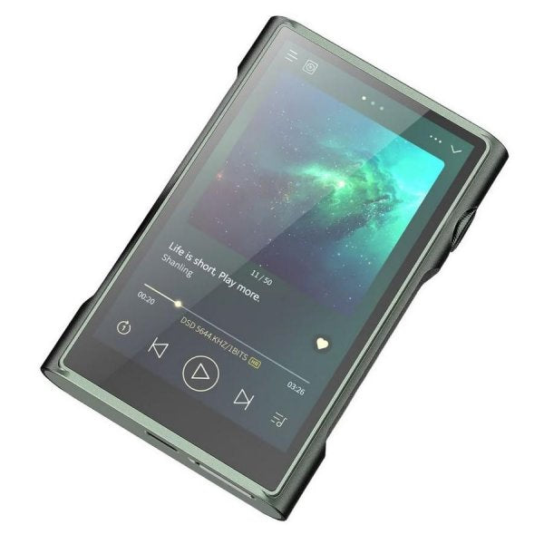 Shanling M3 Ultra music player, green, lying flat