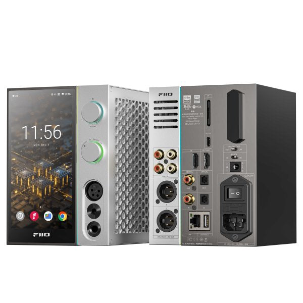 FiiO R9 desktop streamer and DAC/amp, front, side and rear
