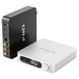 FiiO K11 desktop DAC and headphone amp, black and silver