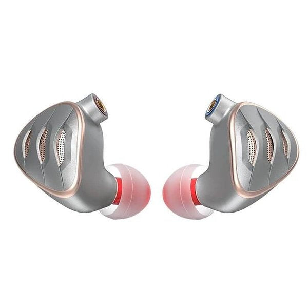 FiiO FH5s in-ear monitors, silver, shells with ear tips