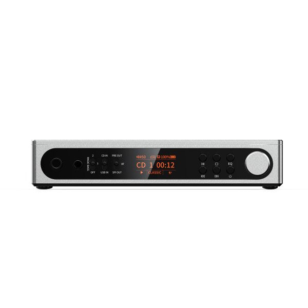 FiiO DM15 R2R CD player, silver, front panel
