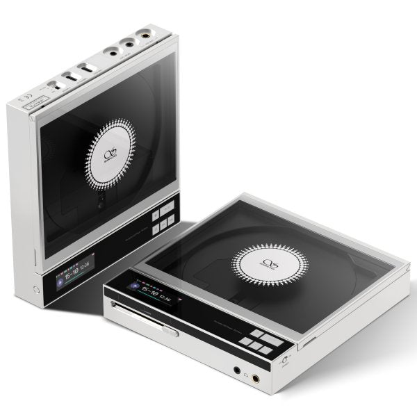 Shanling EC Zero AKM portable CD player, silver, front and back