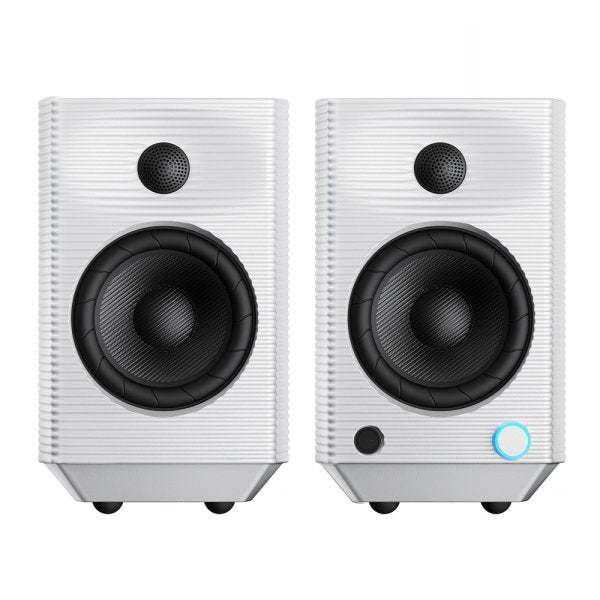 FiiO SP5 active desktop speakers, white pair, front