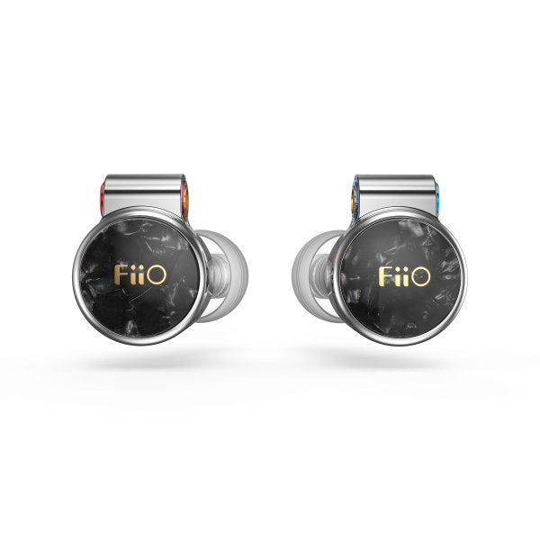 FiiO FD3 and FD3 Pro in-ear monitors, faceplates, angled