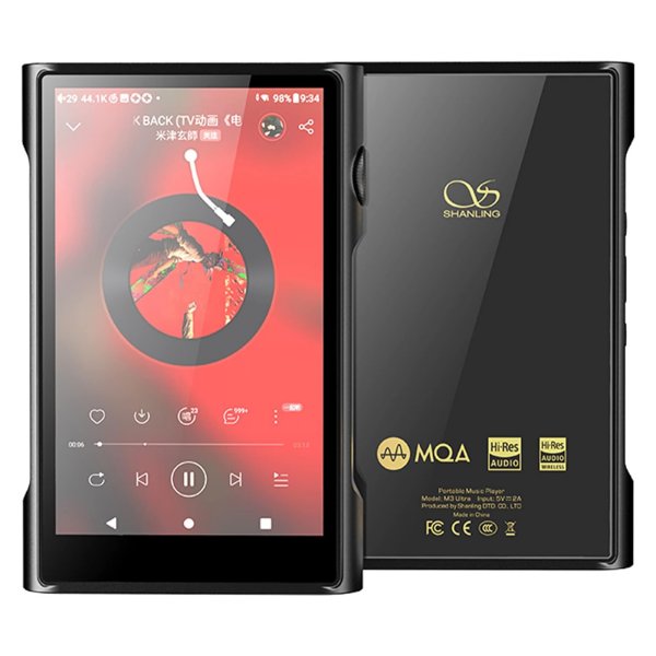 Shanling M3 Ultra music player, black, front with screen