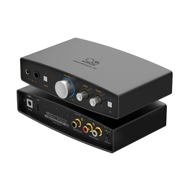 Shanling EH1 desktop DAC and headphone amp, black, front and rear