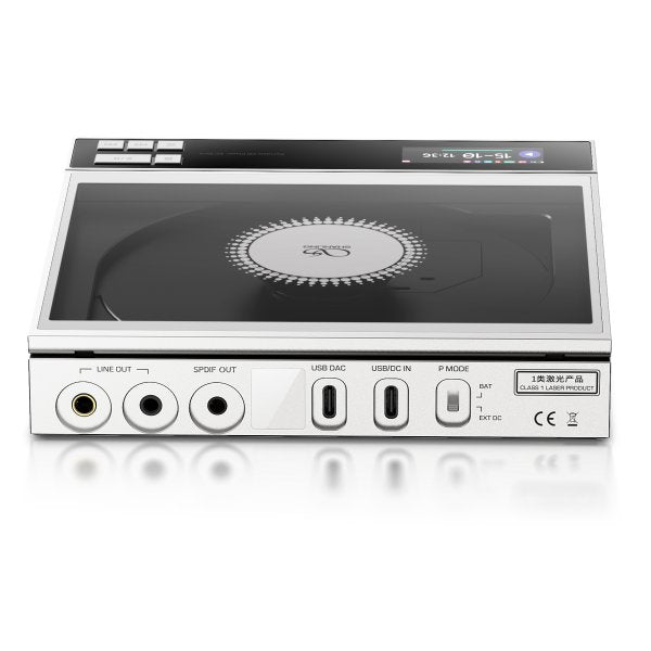 Shanling EC Zero AKM portable CD player, silver, front panel with sockets
