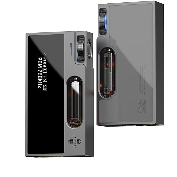 Shanling UA7 tube USB DAC, grey, front and back