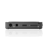 FiiO Snowsky Disc music player, black, edge with headphone sockets and USB-C