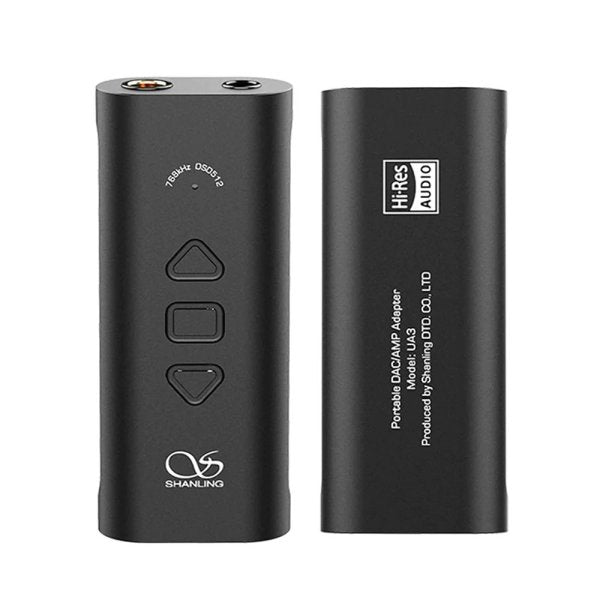 Shanling UA3 USB DAC and headphone amp, black, front and back